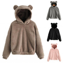 Load image into Gallery viewer, Hoodies Winter Long Sleeve Rabbit Ear Hood Sweatshirt Cute Plush
