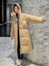 Load image into Gallery viewer, Korean Jacket Winter X-long Parkas Solid Hooded
