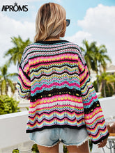 Load image into Gallery viewer, Aproms Multi Color Blocked Knitted Pullover Sweater
