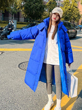 Load image into Gallery viewer, Korean Jacket Winter X-long Parkas Solid Hooded
