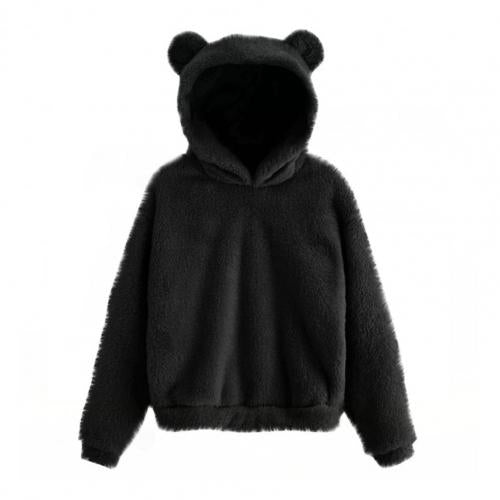 Hoodies Winter Long Sleeve Rabbit Ear Hood Sweatshirt Cute Plush