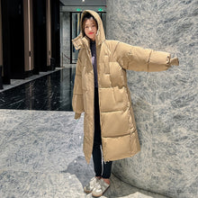 Load image into Gallery viewer, Korean Jacket Winter X-long Parkas Solid Hooded
