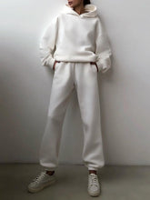 Load image into Gallery viewer, Warm Fleece Long Sleeve Hoodie Jogger Pants Suit Casual Two Piece Sets
