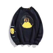 Load image into Gallery viewer, Harajuku Retro Smiley Flame Print Round Neck Sweatshirt
